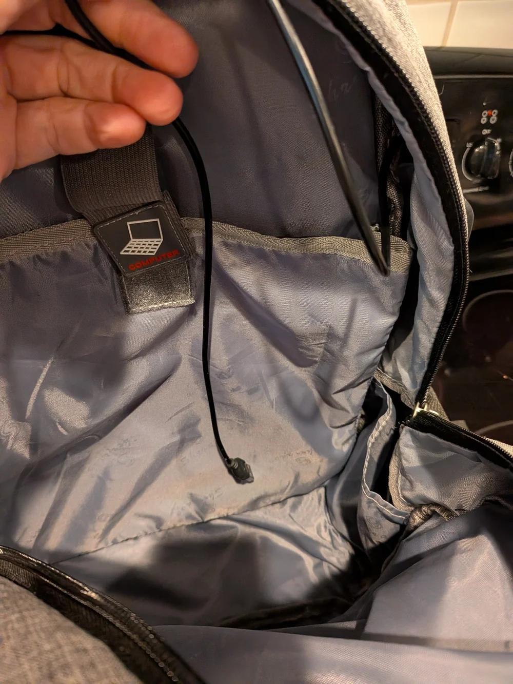 Shrradoo Men's Grey Everyday Backpack - Lightweight Travel & Work Bag